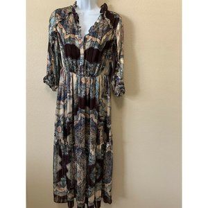 COPY - Vero Moda Classics Brown Fall Maxi Tiered Dress